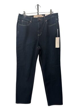 Soft Surroundings Ultimate Denim Straight Leg Jeans fly front jeans NWT size 10